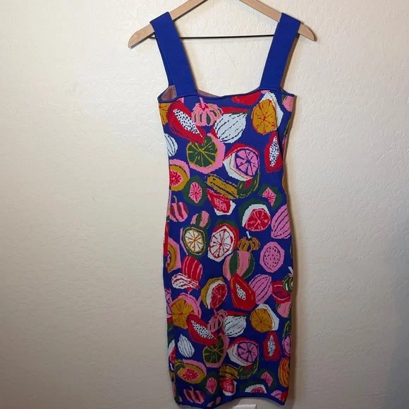 NWT Farm Rio Fruit Salad Knit Midi Sleeveless Sweater Dress XS - Picture 6 of 8